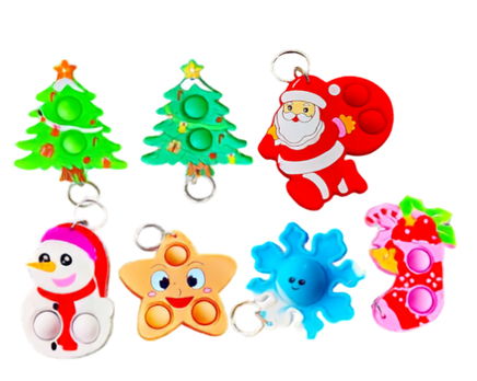 CHRISTMAS POP FIDGET KEYCHAIN