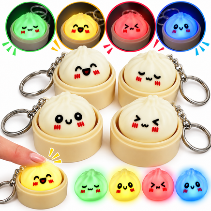 LIGHT UP DUMPLING FIDGET CLICKER BAG CHARM/KEYCHAIN