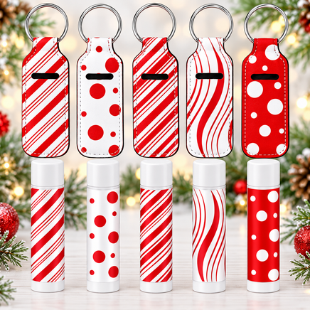 CHRISTMAS LIP BALM WITH HOLDER ON KEYRING