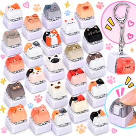 KITTY CAT KEYBOARD CLICKER FIDGET KEYCHAIN