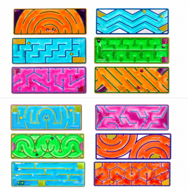 7" GEL FILLED MAZE WITH GEL BALLS SENSORY STRIP
