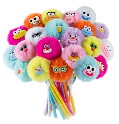 SMOOSHY FACE PUFFBALL PENS