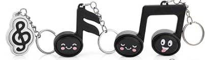 HAPPY MUSIC NOTES FIDGET CLICKER KEYCHAIN BAG CHARM