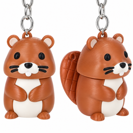 BOBBY THE BEAVER FIDGET CLICKER KEYCHAIN