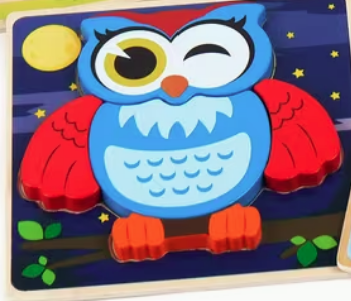 OWL TODDLER SIZE WOODEN PUZZLE