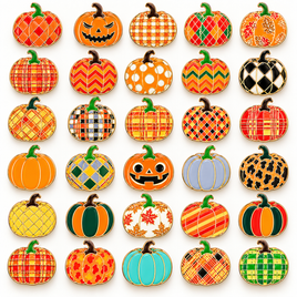ENAMEL/ALLOW PATTERNED PUMPKIN BAG PIN