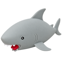 FOOT LONG GREAT WHITE SHARK MEGA SQUISHY 12"