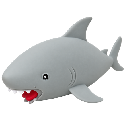 FOOT LONG GREAT WHITE SHARK MEGA SQUISHY 12"