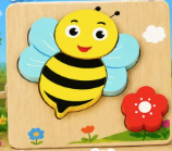 BUMBLE BEE TODDLER SIZE WOODEN PUZZLE