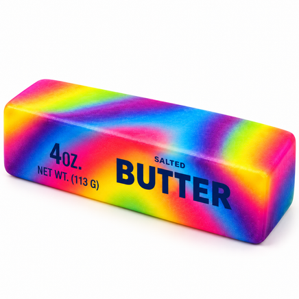 4 OZ SLOW RISE TIE DYE RAINBOW BUTTER SCENTED SQUISHY